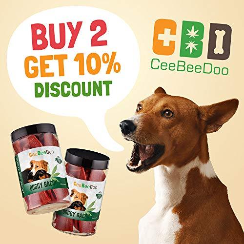 CeeBeeDoo Dog Treats with Hemp Oil for Pain Relief & Anxiety – Healthy & Tasty Hemp Treats for Dogs – Natural Pet Hemp Chews Dog Calming Treats for Small & Large Dogs, (Doggy Bacon)