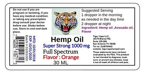 New Hemp Oil 1000 mg Super Strong (Orange)