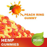Premium Full Spectrum Hemp Extract Peach Ring Gummies - for Pain Relief and Anti-Anxiety Support - 500MG Total, 25MG Each - All-Natural Ingredients- Promotes Relaxation & General Good Health