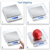 GDEALER DS1 Digital Pocket Kitchen Multifunction Food Scale for Bake Jewelry Weight, 0.001oz/0.01g 500g, Tare, Stainless Steel, 12710619mm, Silver