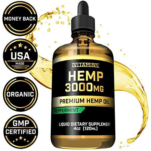 Hemp Oil for Pain Anxiety Relief :: 3,000mg :: Natural Full Spectrum Hemp Seed Extract :: May Help with Inflammation, Joints, Sleep, Mood + More :: Zero THC CBD Cannabidiol :: Rich in Omega 3,6,9