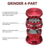 Fancystyle Grinder Polygon 4 Pieces Herb Grinder Spice Grinder Spice Mill with a Pollen Scraper (Red)
