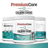 PremiumCare Calming Treats for Dogs | Hemp Oil Infused Soft Chews for Dog Anxiety Relief | Aids Stress, Anxiety, Storms, Barking, Separation and More | 120 Count Dog Calming Treats
