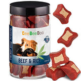 CeeBeeDoo Dog Treats with Hemp Oil for Pain Relief & Anxiety – Healthy & Tasty Hemp Treats for Dogs – Natural Pet Hemp Chews Dog Calming Treats for Small & Large Dogs, (Beef and Rice)
