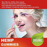 Premium Full Spectrum Hemp Extract Worms Gummy - Safe and Natural - Made in USA - 500MG Total, 14MG Each - Great for Skin, Relaxing, Pain, Stress & Anxiety Relief (Sour Worms)
