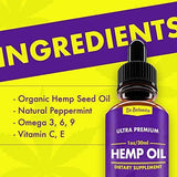 Hemp Oil Drops, 1000mg, Full Spectrum, 100% Organic, Reduces Pain, Anxiety and Stress, Helps with Sleep, Mood, Skin and Hair