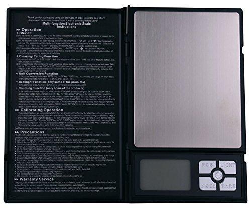 NVTED Digital Pocket Scale, 2000grams in 0.1g Notebook shaped Mini Size Stainless Steel Digital Pocket Scales for Kitchen, Jewellery Shop,Laboratory