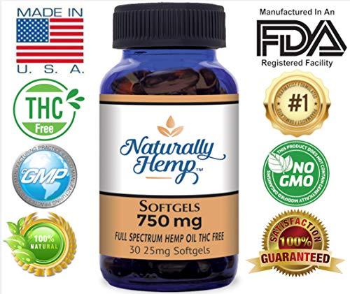 Naturally Hemp Oil 750mg Bottle - Certified Organic - Relief for Stress, Inflammation, Pain, Sleep, Anxiety, Depression, Nausea - Rich in Vitamin E, Vitamin B, Omega 3,6,9 and More!