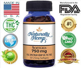 Naturally Hemp Oil 750mg Bottle - Certified Organic - Relief for Stress, Inflammation, Pain, Sleep, Anxiety, Depression, Nausea - Rich in Vitamin E, Vitamin B, Omega 3,6,9 and More!
