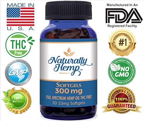 Naturally Hemp Oil 300mg - Certified Organic - Full Spectrum Extract - Relief for Stress, Inflammation, Pain, Sleep, Anxiety, Depression, Nausea - and More!