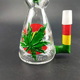 Handmade Leaf Transparent Glass Water Bottle Best Gift for a Friend ice Water Pipe, Height 16cm/Weight 156g