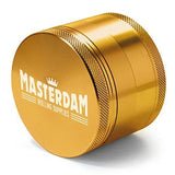 Masterdam Grinders 4-Piece Anodized Aluminum Herb Grinder with Pollen Catcher (Large (2.5 inch), Gold)