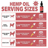 Hemp Oil for Dogs & Cats (500mg) - Rich Organic Full Spectrum Hemp Extract for Pets | Separation Anxiety Relief for Dog & Cat | Calming Joint Support & Natural Pain Relief | 100% Safe - Made in USA