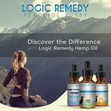 LOGIC REMEDY (1000mg) Organic Hemp Extract & Essential Oil Blend & Omega-3,6,9 Fatty Acids for Dogs & Cats/ Vegan/Peaceful Buddy Fights Stress, Separation Anxiety & Improves Hip Joint Health