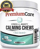 PremiumCare Calming Treats for Dogs | Hemp Oil Infused Soft Chews for Dog Anxiety Relief | Aids Stress, Anxiety, Storms, Barking, Separation and More | 120 Count Dog Calming Treats