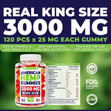 Keylor Nutrition Premium Hemp Gummies – 3000 MG – All Natural Ingredients - Relief for Stress, Inflammation, Pain, Sleep, Anxiety, Depression – Vitamins & Omega 3,6,9 – Made in The USA - 120 pcs