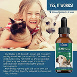 Pet Family Choice Hemp Oil for Dogs and Cats - 100% Organic Food Supplement - Grown in USA - for Anxiety and Pain Relief - Stress Calming Support - Easily Apply to Treats - 250 mg