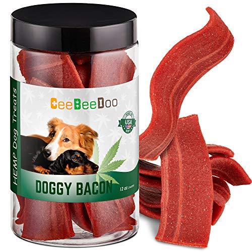 CeeBeeDoo Dog Treats with Hemp Oil for Pain Relief & Anxiety – Healthy & Tasty Hemp Treats for Dogs – Natural Pet Hemp Chews Dog Calming Treats for Small & Large Dogs, (Doggy Bacon)