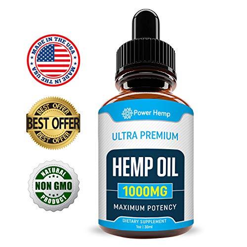 Hemp Oil 1000mg Full Spectrum - for Pain Relief, Stress & Inflammation - Anti-Anxiety - Improves Mood, Sleep Patterns, Hair - Sans CBD