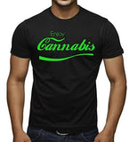 Green Enjoy Cannabis V364 Tee Men's Black T-Shirt Large Black