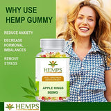 HEMPS Premium Hemp Gummies – 10 MG per Gummy – for Anxiety & Stress Relief, Reduced Pain & Inflammation – Sleep Better! - Omega 3,6,9 & Vitamin A, E - 100% USA Made Hemp Extract