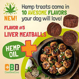 CeeBeeDoo Dog Treats with Hemp Oil for Pain Relief & Anxiety – Healthy & Tasty Hemp Treats for Dogs – Natural Pet Hemp Chews Dog Calming Treats for Small & Large Dogs, (Liver Meatballs)