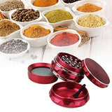 Fancystyle Grinder Polygon 4 Pieces Herb Grinder Spice Grinder Spice Mill with a Pollen Scraper (Red)