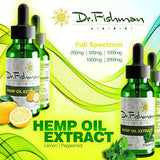Full Spectrum Hemp Oil - Lemon Flavor - by Dr. Fishman Labs - 250mg 99.9% Pure Hemp Extract - Pain - Stress - Anxiety Relief 30ml -(1oz)