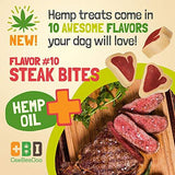 CeeBeeDoo Dog Treats with Hemp Oil for Pain Relief & Anxiety – Healthy & Tasty Hemp Treats for Dogs – Natural Pet Hemp Chews Dog Calming Treats for Small & Large Dogs, (Steak Bites)