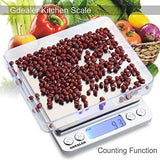 GDEALER DS1 Digital Pocket Kitchen Multifunction Food Scale for Bake Jewelry Weight, 0.001oz/0.01g 500g, Tare, Stainless Steel, 12710619mm, Silver