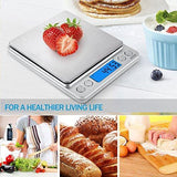 AMIR Digital Kitchen Scale, 500g/ 0.01g Mini Pocket Jewelry Scale, Cooking Food Scale with Back-Lit LCD Display, 2 Trays, 6 Units, Auto Off, Tare, PCS Function, Stainless Steel, Batteries Included