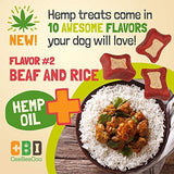 CeeBeeDoo Dog Treats with Hemp Oil for Pain Relief & Anxiety – Healthy & Tasty Hemp Treats for Dogs – Natural Pet Hemp Chews Dog Calming Treats for Small & Large Dogs, (Beef and Rice)