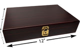 Blake & Lake Wood Stash Box with Rolling Tray - Stash Box with Lock and Key -