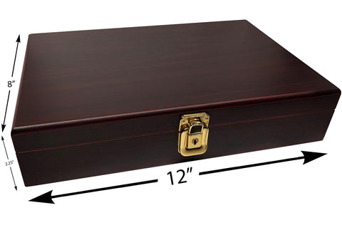 Blake & Lake Wood Stash Box with Rolling Tray - Stash Box with Lock and Key -