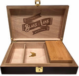 Blake & Lake Wood Stash Box with Rolling Tray - Stash Box with Lock and Key -